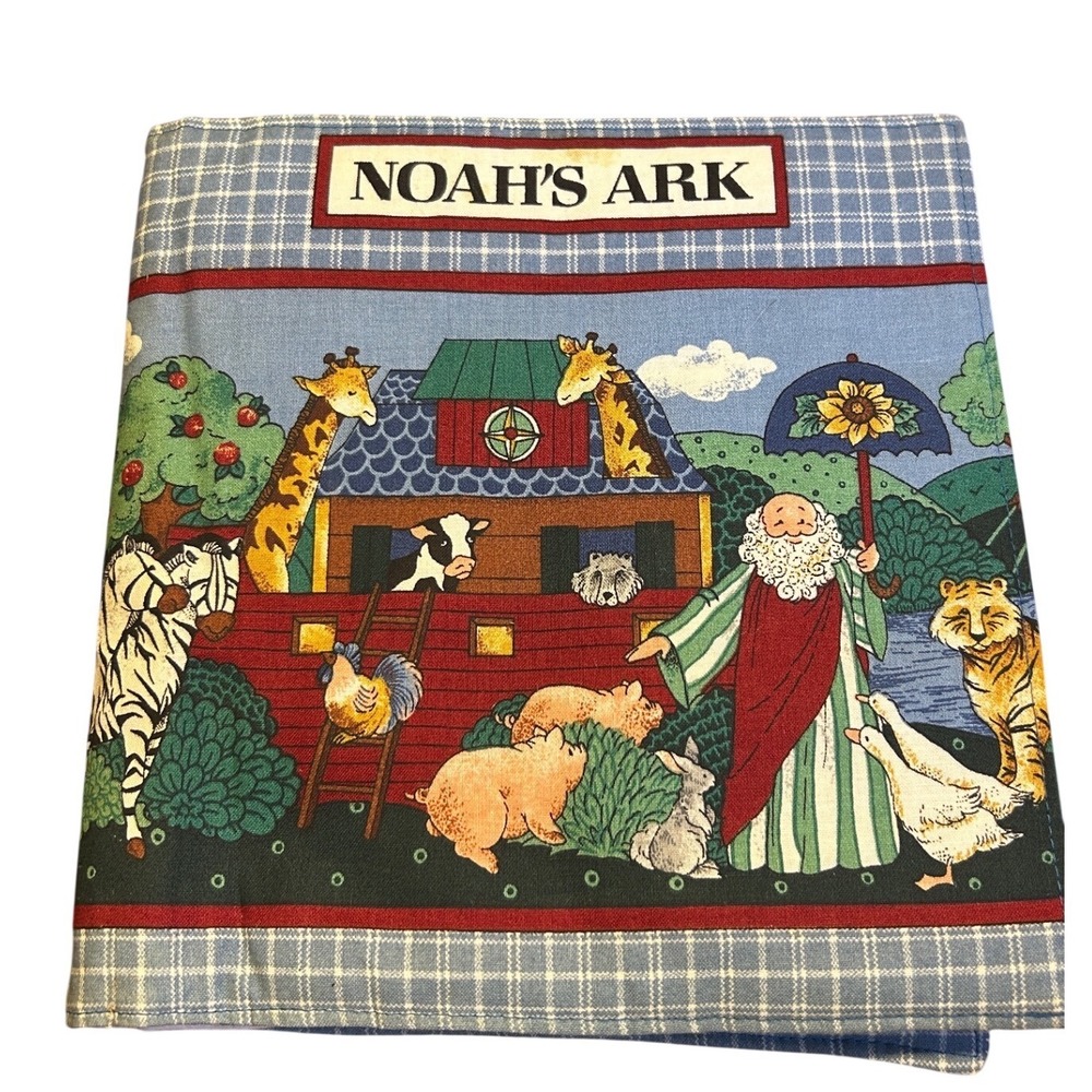Vintage Noah's Ark Cloth Book Kids quilted bible Storybook‎